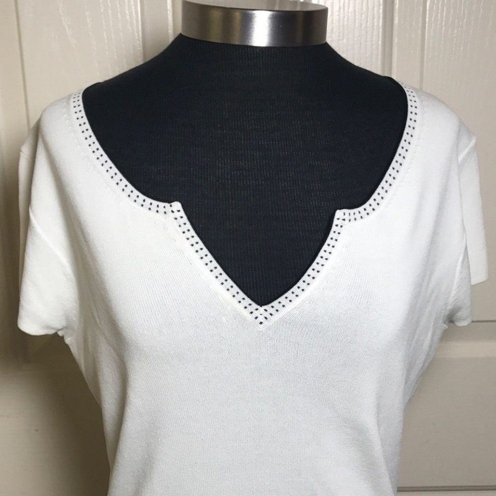 Geoffrey Beene Beige Sport Short Sleeve Top Medium